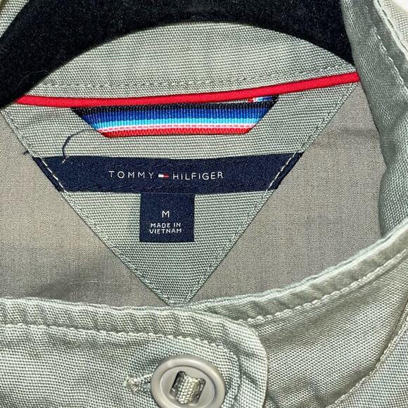 Tommy Hilfiger Canvas Full Zip Military Style Jacket in Light Olive Green - Picture 7 of 9